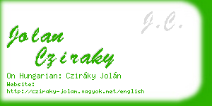 jolan cziraky business card