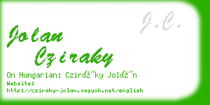 jolan cziraky business card